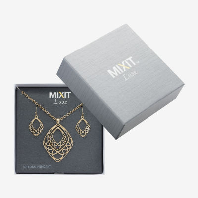 Mixit Gold Tone Pendant Necklace & Drop Earrings 2-pc. Jewelry Set