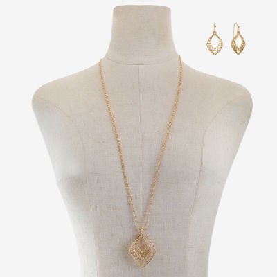 Mixit Gold Tone Pendant Necklace & Drop Earrings 2-pc. Jewelry Set