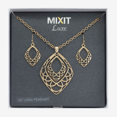 Mixit Gold Tone Pendant Necklace & Drop Earrings 2-pc. Jewelry Set