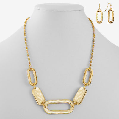 Mixit Gold Tone Collar Necklace & Drop Earrings Gold Tone 2-pc. Jewelry Set