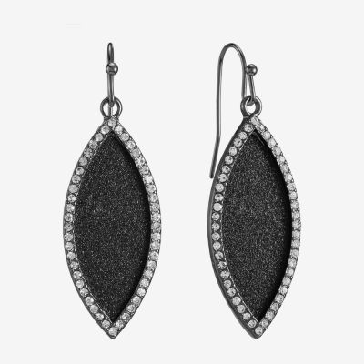 Mixit Black Glass Drop Earrings