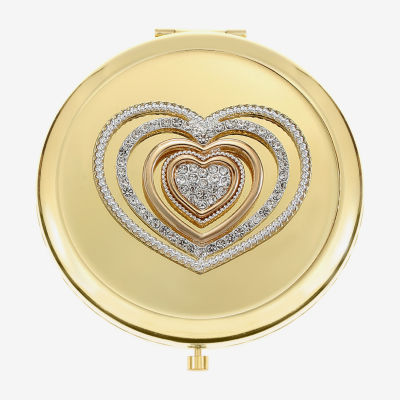 Monet Jewelry Two Tone Heart Compact Mirror