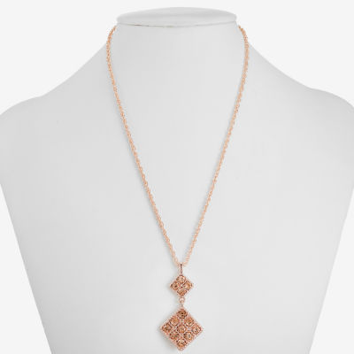 Monet Jewelry Womens Orange Glass 17 Inch Pendant Necklaces