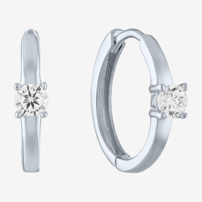 Diamond Addiction (G-H / Si2-I1) 1/4 CT. T.W. Lab Grown White Gold 13.9mm Hoop Earrings