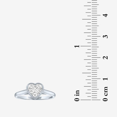 Diamond Addiction (G-H / Si2-I1) Womens 1 CT. T.W. Lab Grown White 14K Gold Heart Solitaire Cocktail Ring