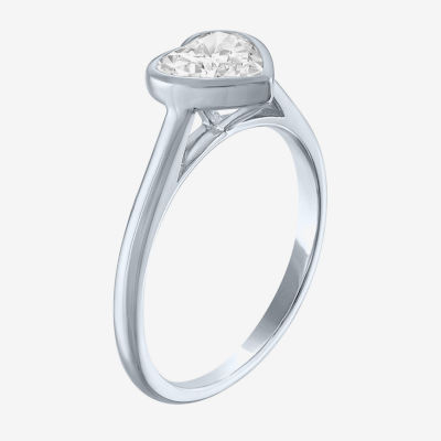 Diamond Addiction (G-H / Si2-I1) Womens 1 CT. T.W. Lab Grown White 14K Gold Heart Solitaire Cocktail Ring