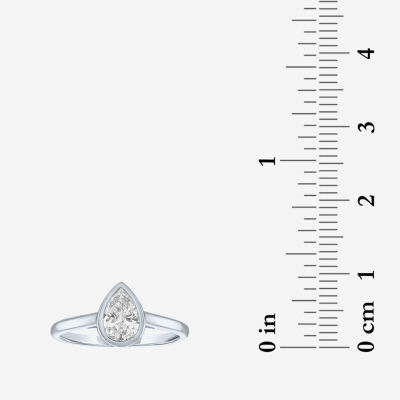 Diamond Addiction (G-H / Si2-I1) Womens 1 CT. T.W. Lab Grown White 14K Gold Pear Solitaire Cocktail Ring