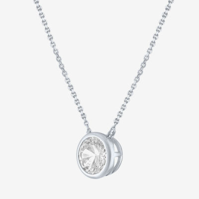 Diamond Addiction (G-H / Si2-I1) Womens 1 CT. T.W. Lab Grown White 14K Gold Round 18 Inch Pendant Necklace