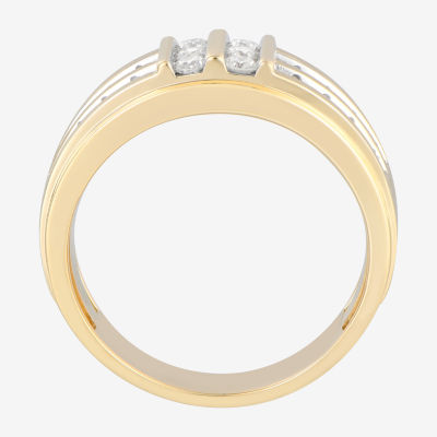 10.5MM 1 CT. T.W. Mined White Diamond 10K Gold Wedding Band