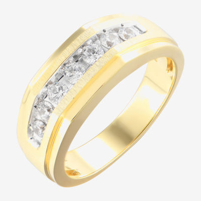 8MM 1/2 CT. T.W. Natural White Diamond 10K Gold Wedding Band