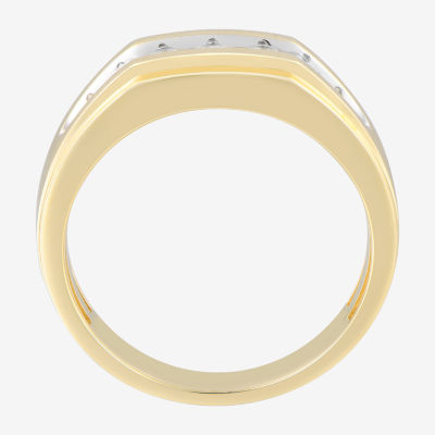 8MM 1/2 CT. T.W. Natural White Diamond 10K Gold Wedding Band