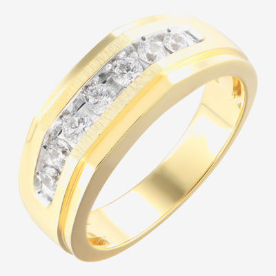 8MM 1/2 CT. T.W. Mined White Diamond 14K Gold Wedding Band
