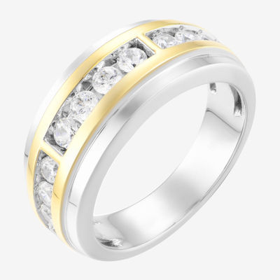 9.5MM 1 CT. T.W. Mined White Diamond 10K Two Tone Gold Wedding Band