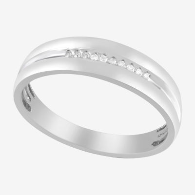 Mens Diamond-Accent 10K Yellow Gold Wedding Band