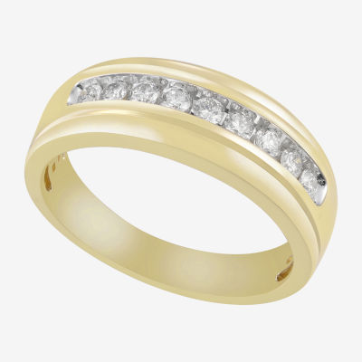 8MM 1/ CT. T.W. Natural Diamond 10K Gold Wedding Band