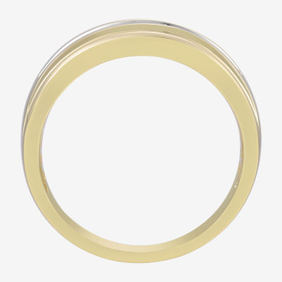 Mens 8MM 1/2 CT. T.W. Natural White Diamond 10K Gold Wedding Band