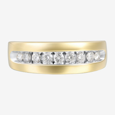 7.5MM 1/2 CT. T.W. Natural Diamond 14K Gold Wedding Band