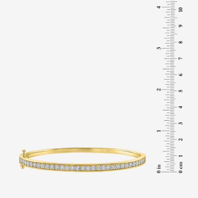 (G-H / SI2-I1) 1/4 CT. T.W. Lab Grown White Diamond Sterling Silver or 14K Gold Over Bangle Bracelet