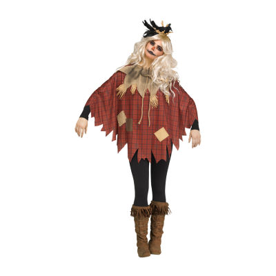 Womens Scary Crow Poncho Costume