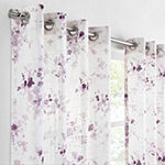 Fieldcrest Arden Watercolor Bouquet Cotton Sheer Grommet Top Curtain Panel