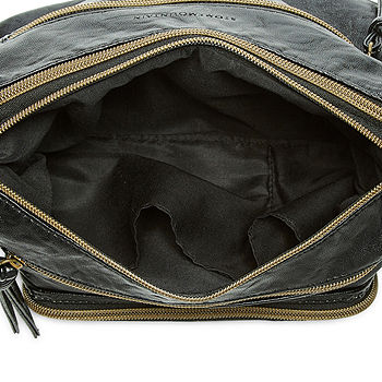 Stone Mountain Purse Handbag Shoulder Bag Woven Fabric & Leather