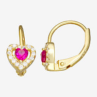 1/2 CT. T.W. Pink Cubic Zirconia 14K Gold Over Silver 7mm Hoop Earrings, One Size