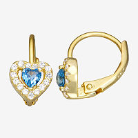 1/2 CT. T.W. Blue Cubic Zirconia 14K Gold Over Silver 7mm Hoop Earrings, One Size