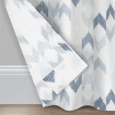 Fieldcrest Arden Modern Herringbone Cotton Sheer Grommet Top Single Curtain Panel