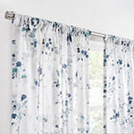 Fieldcrest Arden Watercolor Bouquet Cotton Sheer Rod Pocket Single Curtain Panel