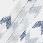 Fieldcrest Arden Modern Herringbone Cotton Sheer Rod Pocket Single Curtain Panel