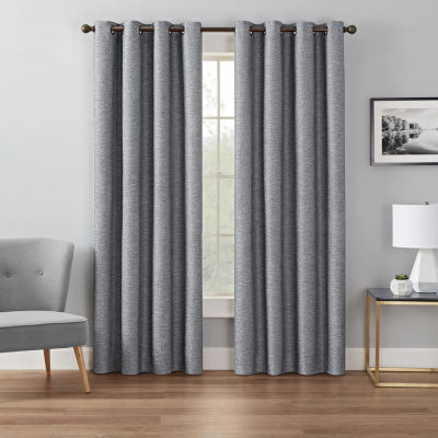 Eclipse Andes Energy Saving 100% Blackout Grommet Top Single Curtain Panel