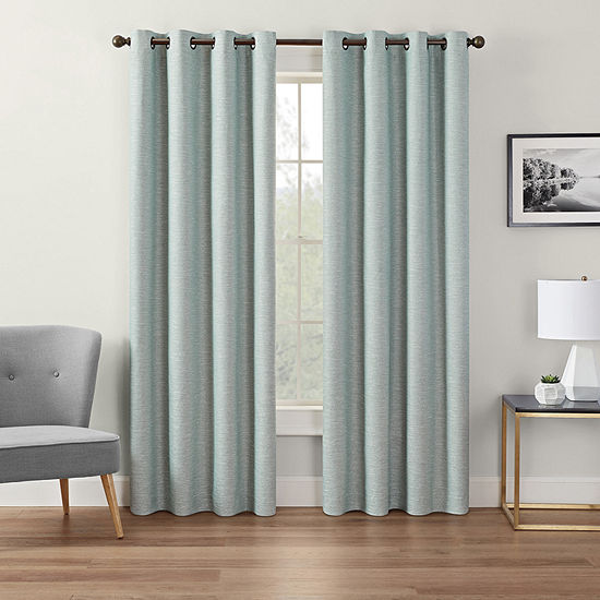Eclipse Andes Energy Saving 100% Blackout Grommet Top Single Curtain Panel