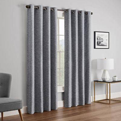 Eclipse Andes Energy Saving 100% Blackout Grommet Top Single Curtain Panel