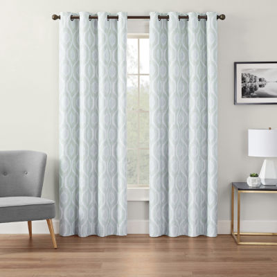 Eclipse Andes Geo Grommet Top Energy Saving 100% Blackout Single Curtain Panel