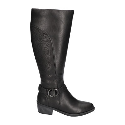 Easy Street Womens Luella Plus Wide Calf Stacked Heel Riding Boots