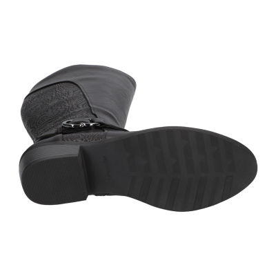 Easy Street Womens Luella Plus Wide Calf Stacked Heel Riding Boots