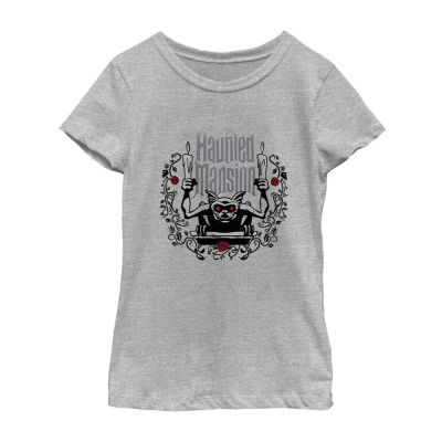 Disney Collection Little & Big Girls The Haunted Mansion Crew Neck Short Sleeve Graphic T-Shirt
