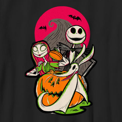 Disney Collection Little & Big Kid Boys Crew Neck Short Sleeve Regular Fit Nightmare Before Christmas Graphic T-Shirt