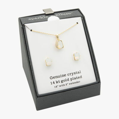 Sparkle Allure 2-pc. Crystal 14K Gold Over Brass Jewelry Set