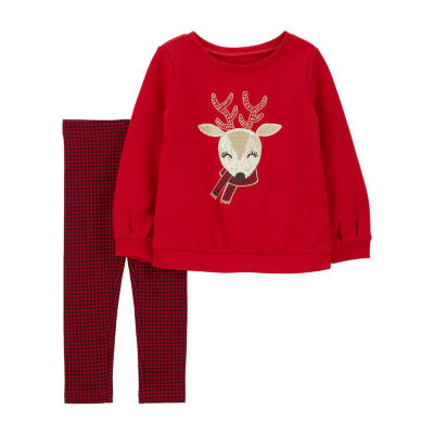 Carter's Baby Girls 2-Pc. Fuzzy Pullover & Leggings Set