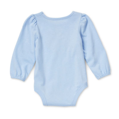 Okie Dokie Baby Girls Round Neck Long Sleeve Bodysuit