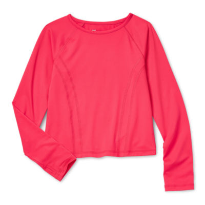 Xersion Super Soft Little & Big Girls Crew Neck Long Sleeve T-Shirt ...