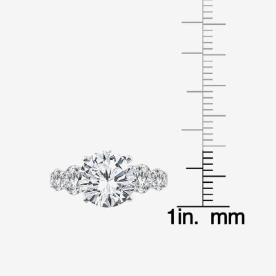 Grown Gorgeous (F, Vs2) Womens 4 7/8 Ct. T.W. Lab Grown White Diamond 14K Gold or Platinum Round Side Stone 5-Stone Engagement Ring