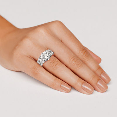 Grown Gorgeous (F, Vs2) Womens 4 7/8 Ct. T.W. Lab Grown White Diamond 14K Gold or Platinum Round Side Stone 5-Stone Engagement Ring