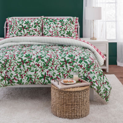 Martha Stewart Deck The Halls 3-pc. Comforter Set