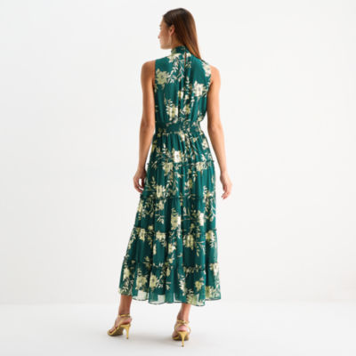 Sam And Jess Womens Petite Sleeveless Floral Maxi Dress