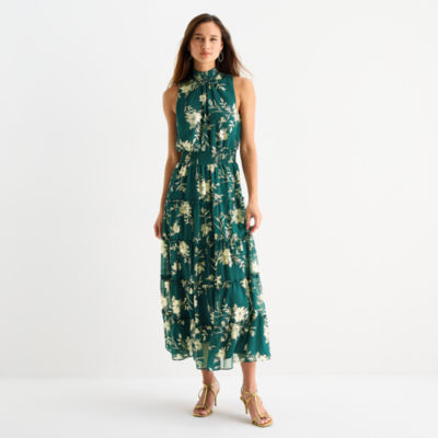 Sam And Jess Womens Petite Sleeveless Floral Maxi Dress