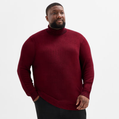 Shaquille O'Neal XLG™ Marl Big and Tall Mens Turtleneck Long