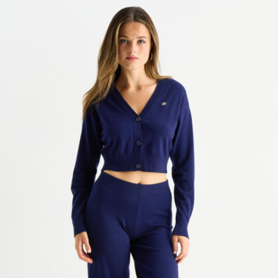 Juicy By Juicy Couture Womens Long Sleeve Button Juniors Cardigan