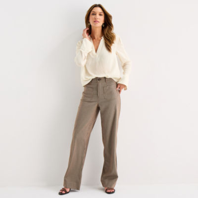 a.n.a Womens Tall Long Sleeve Blouse